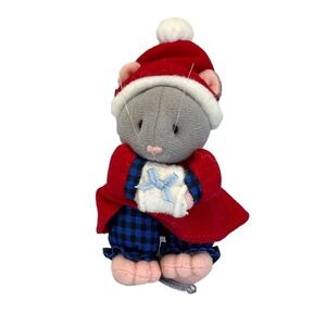 Vintage 1997 Hallmark Storybook Friends Mitzi Mouse 4" Plush Christmas